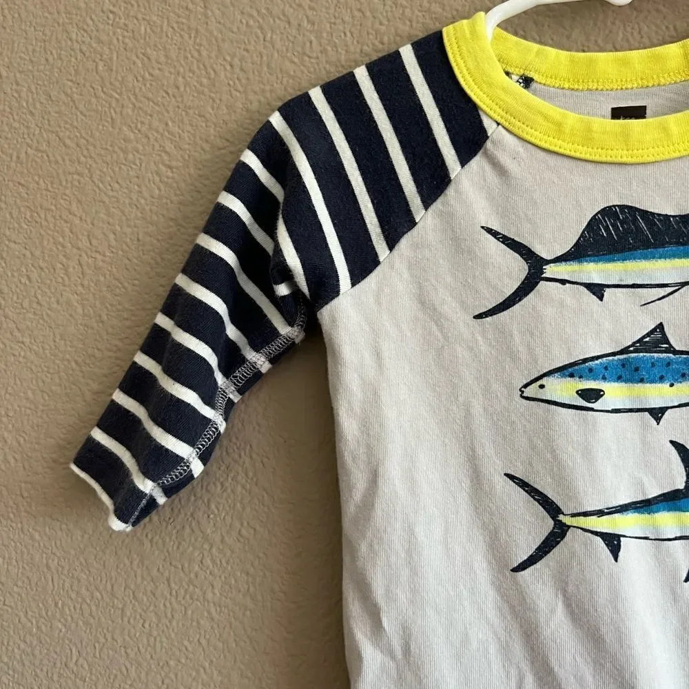 Tea Collection Deep Sea Raglan Graphic Onesie